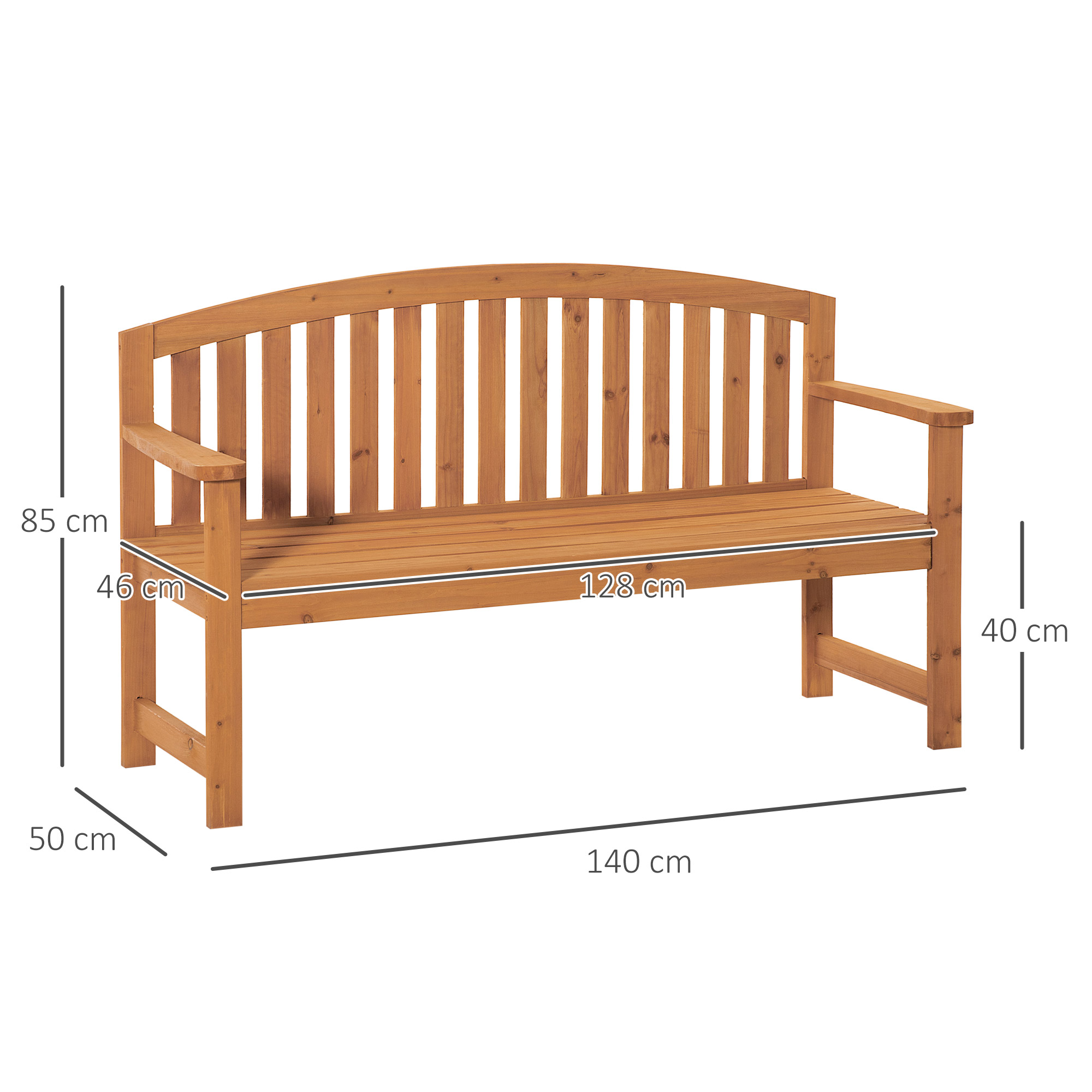 Banc de jardin 3 places dossier arrondi sapin pré-huilé