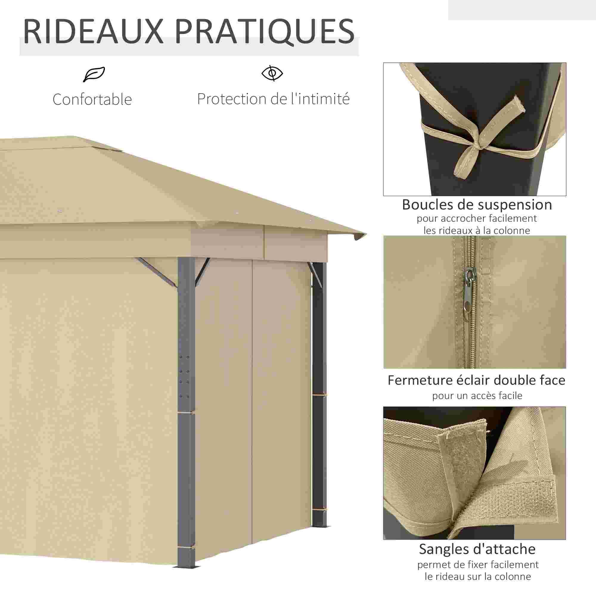 Tonnelle barnum pavillon de jardin style colonial beige