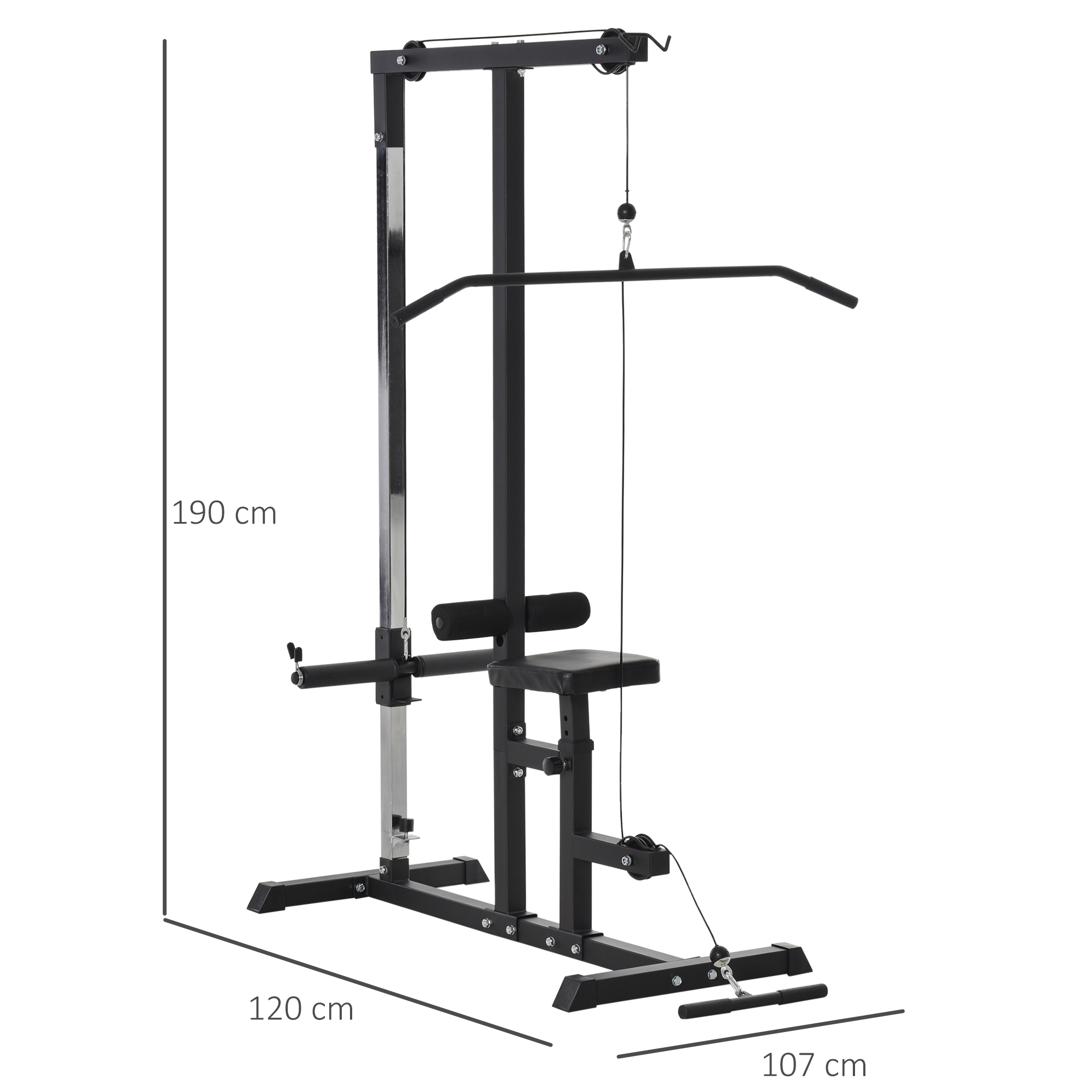 Station de musculation pour tirage poitrine - lat pulldown machine - acier PVC noir