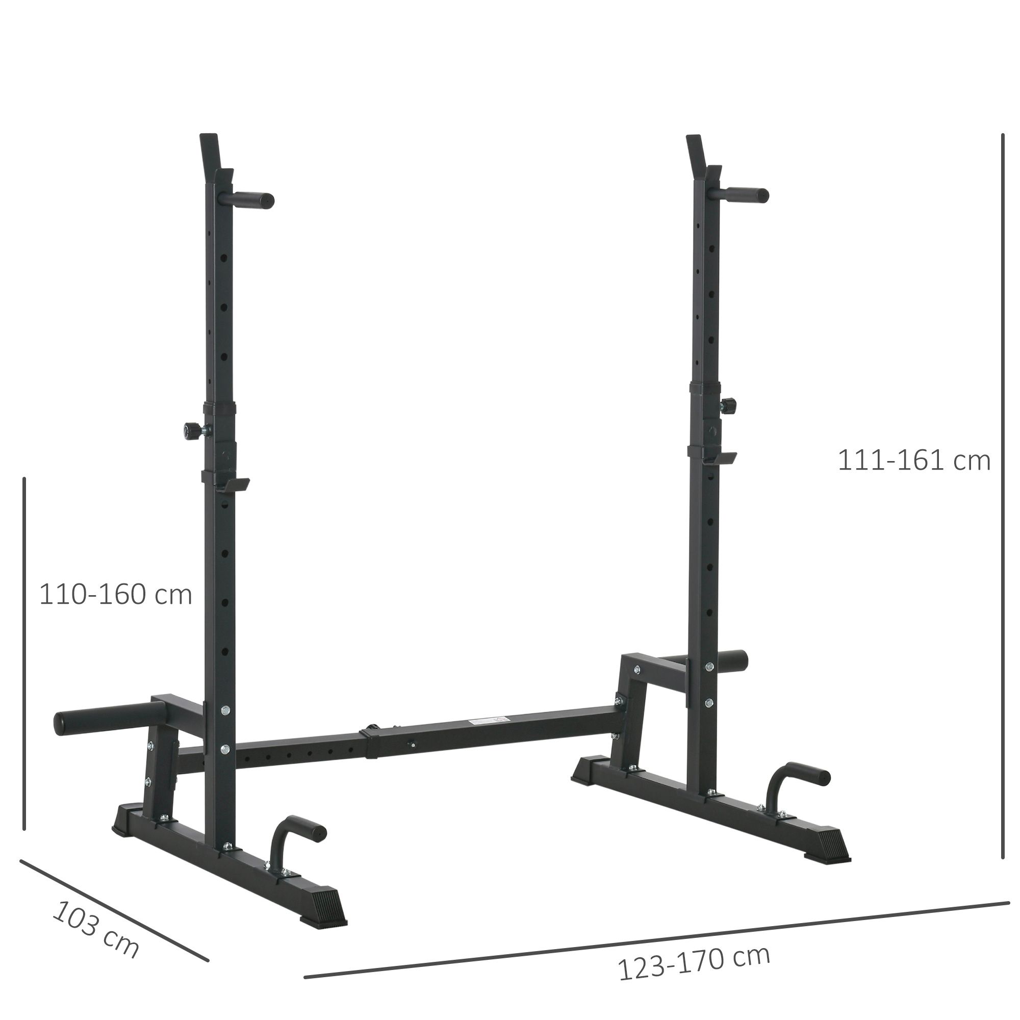 Gravity squat rack - support pour haltères longs acier noir