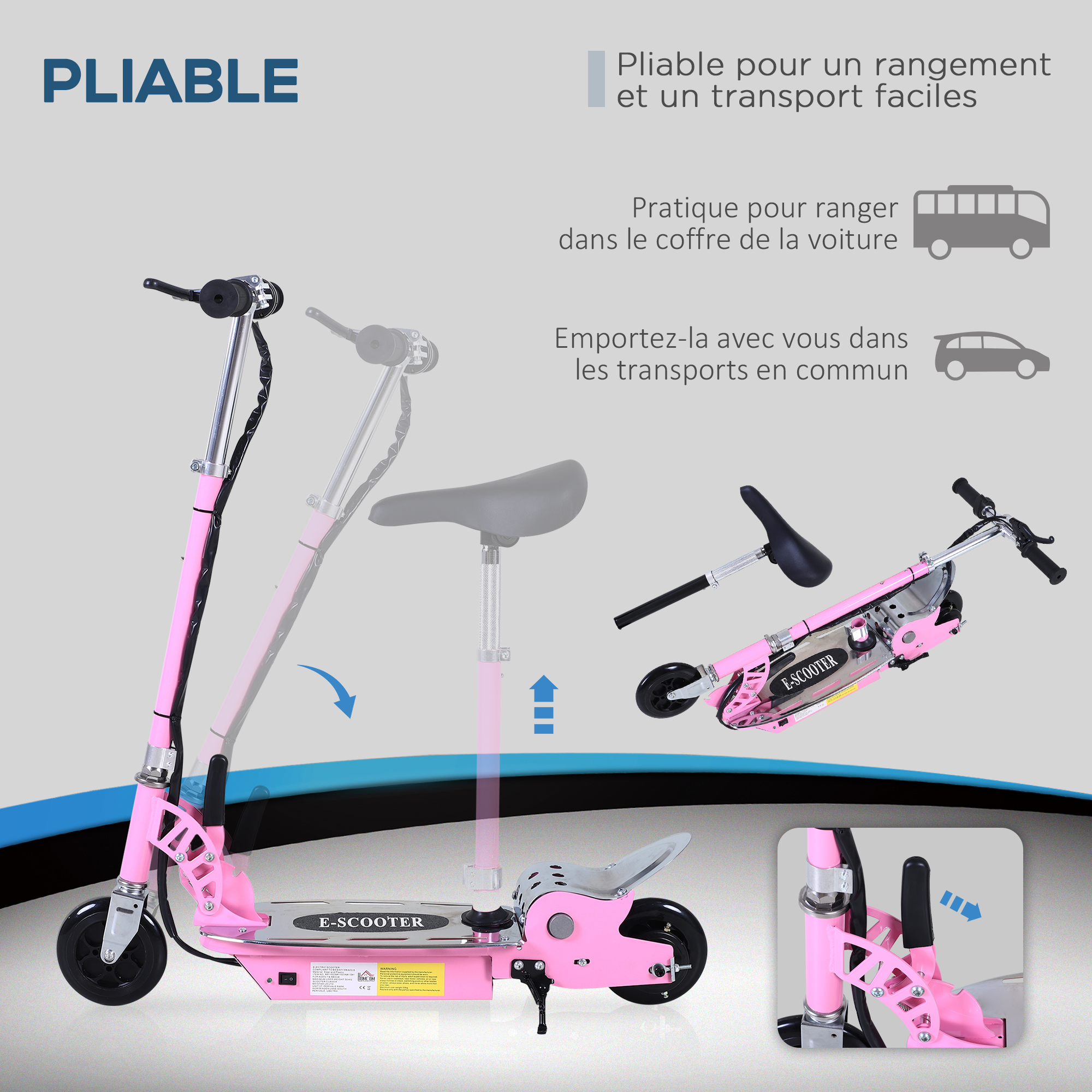 Trottinette électrique avec selle pour enfants