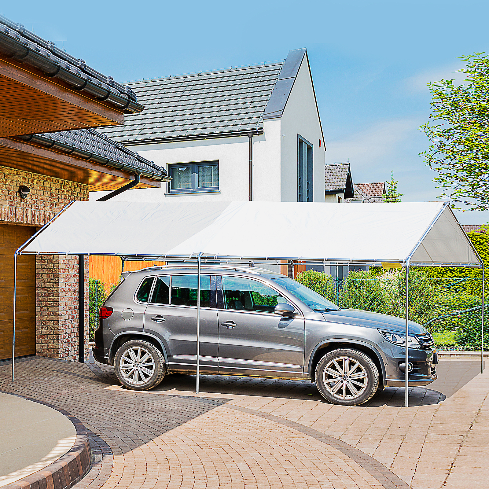 Carport auvent pour voiture 5,95L x 2,90l x 2,60H m