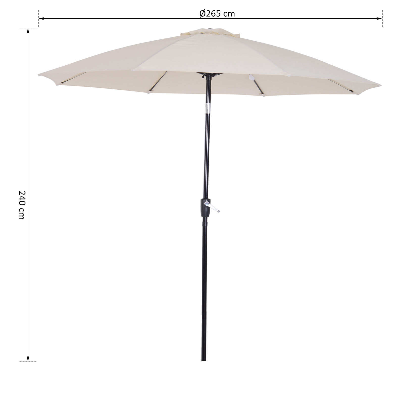 Parasol inclinable diamètre 2,65 m
