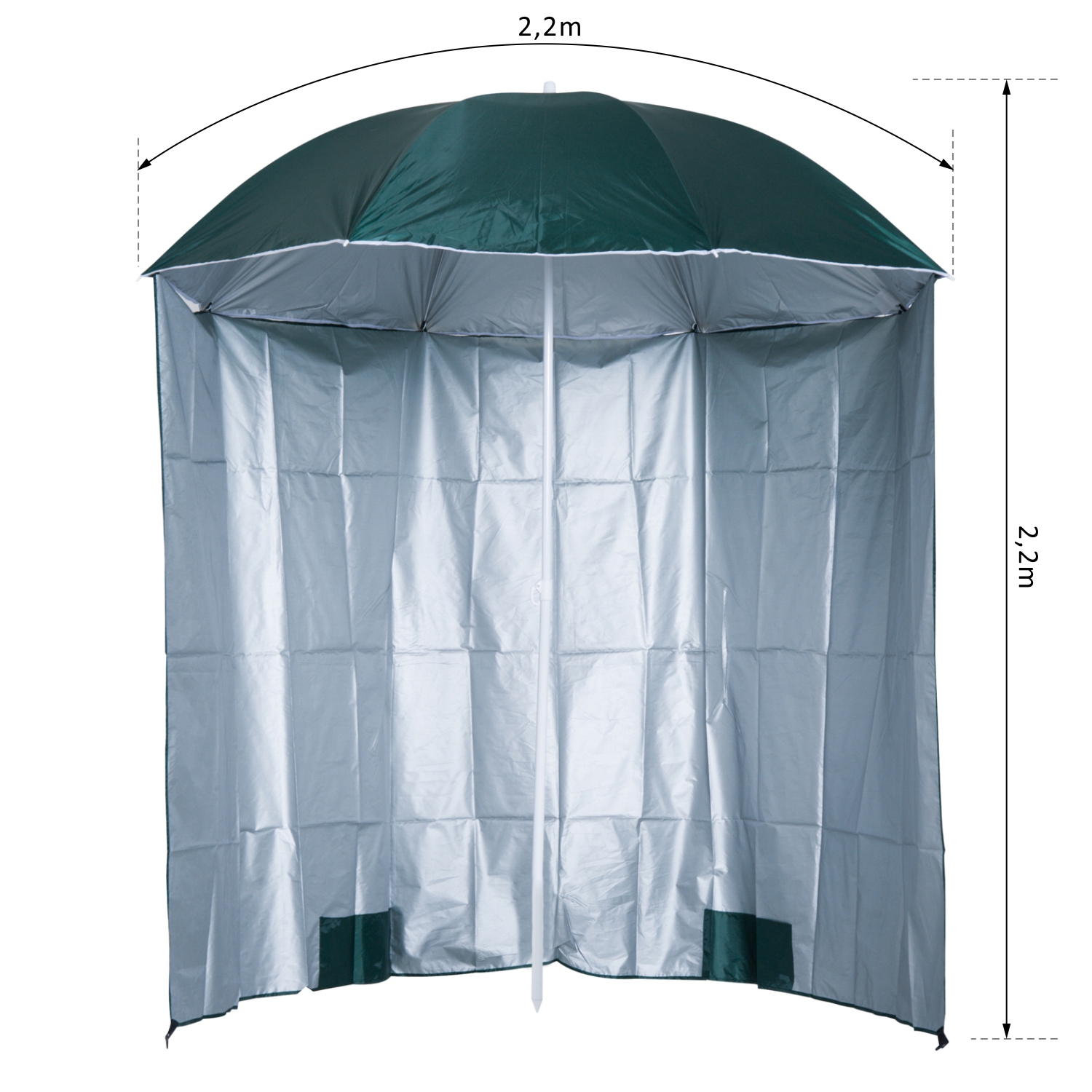 Parasol abri solaire 2 en 1 Ø 2,2 x 2,2H cm