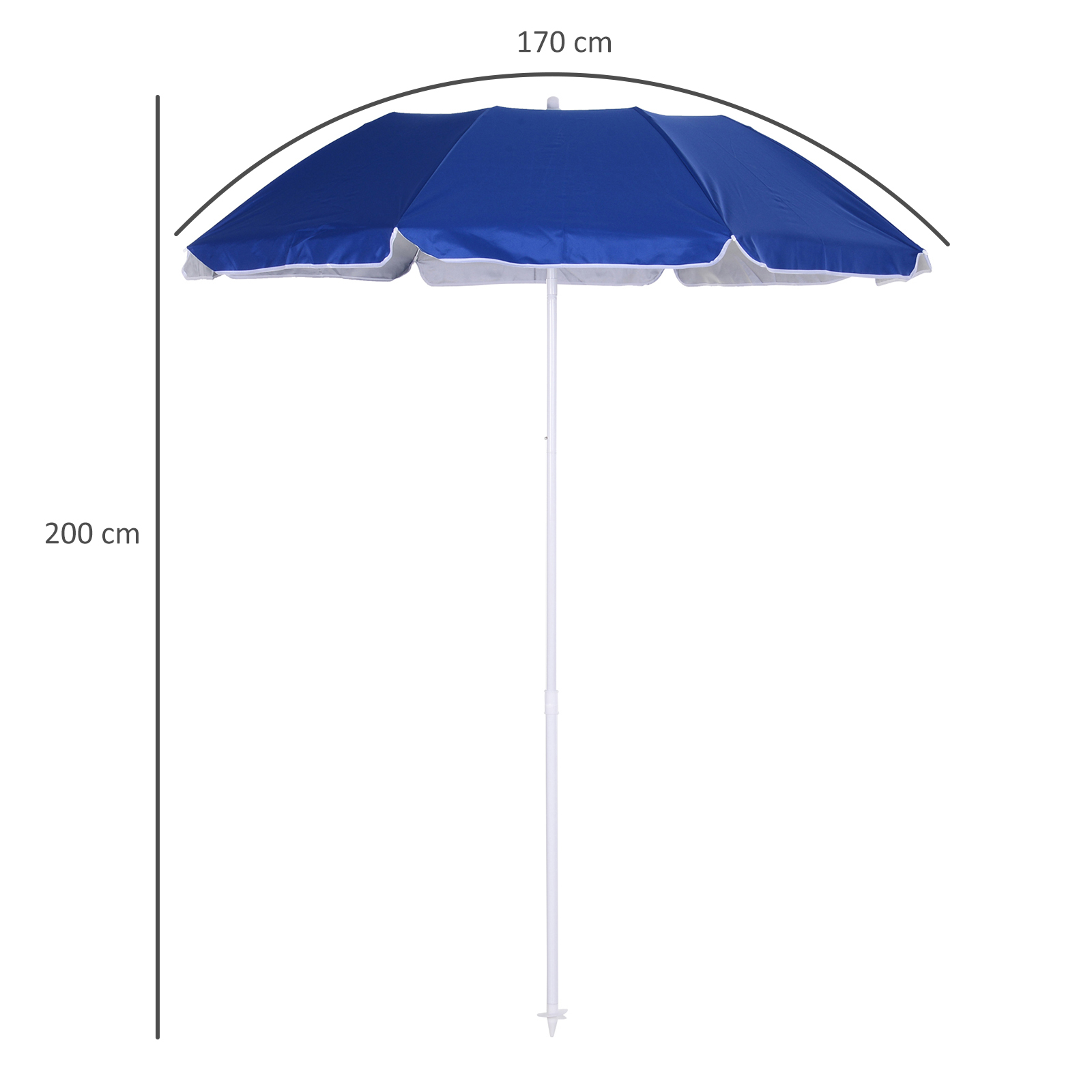 Parasol inclinable octogonal de plage Ø 150 cm