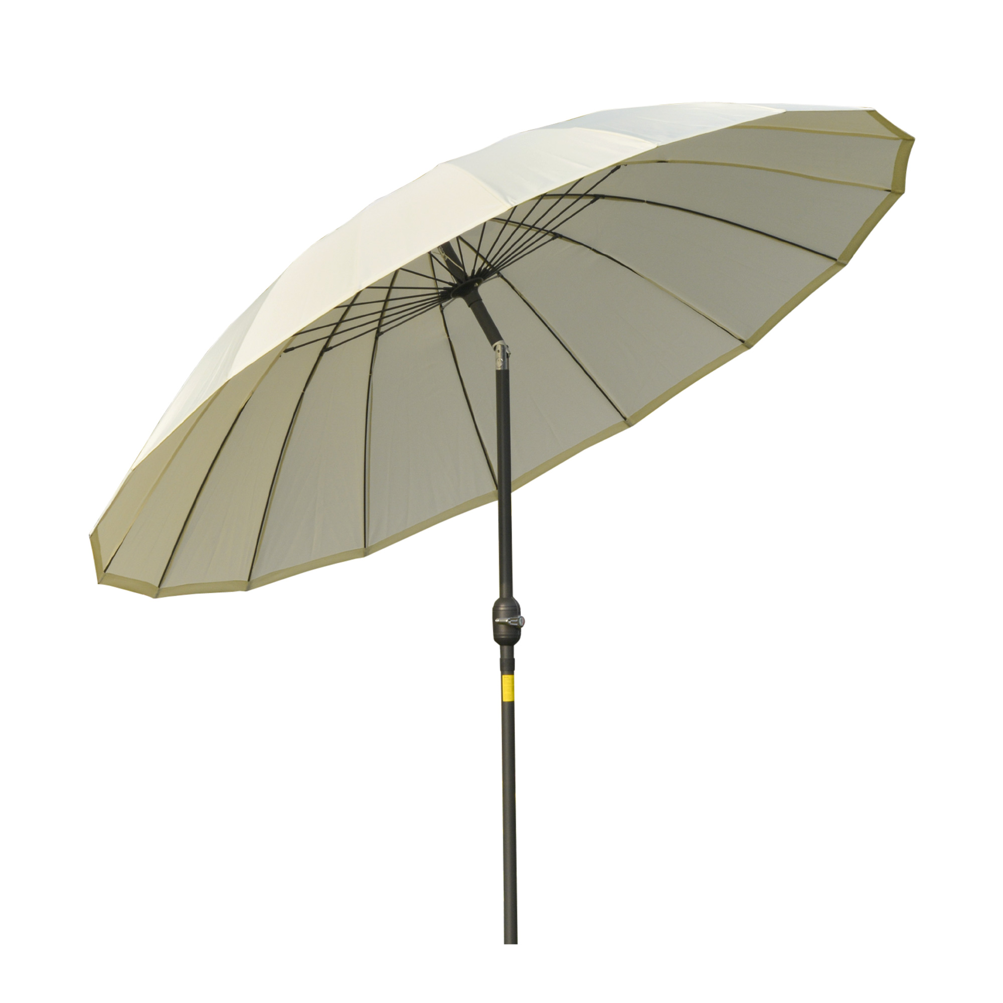 Parasol inclinable rond avec manivelle métal polyester haute densité