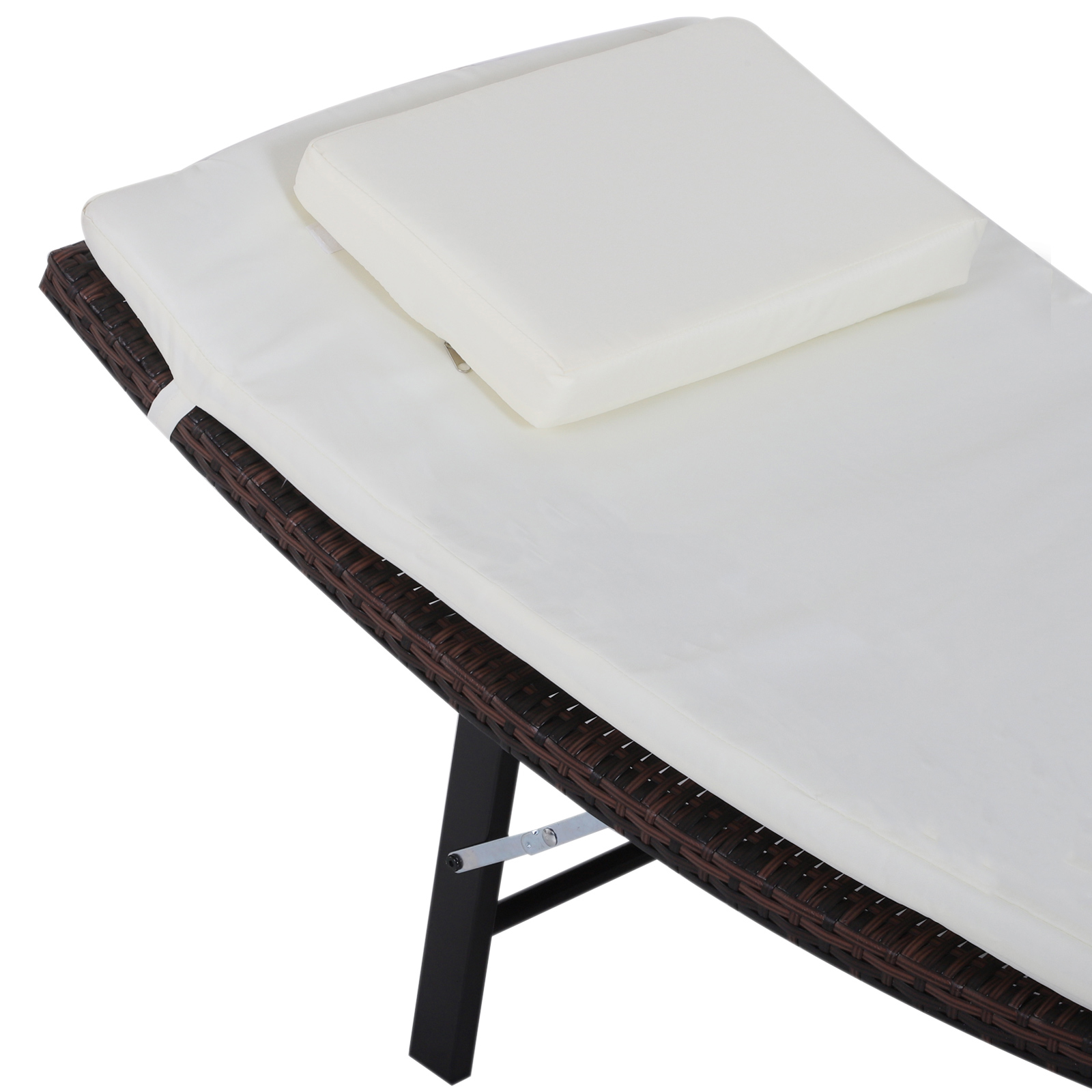 Lot de 2 bains de soleil pliables matelas têtière + table basse résine chocolat