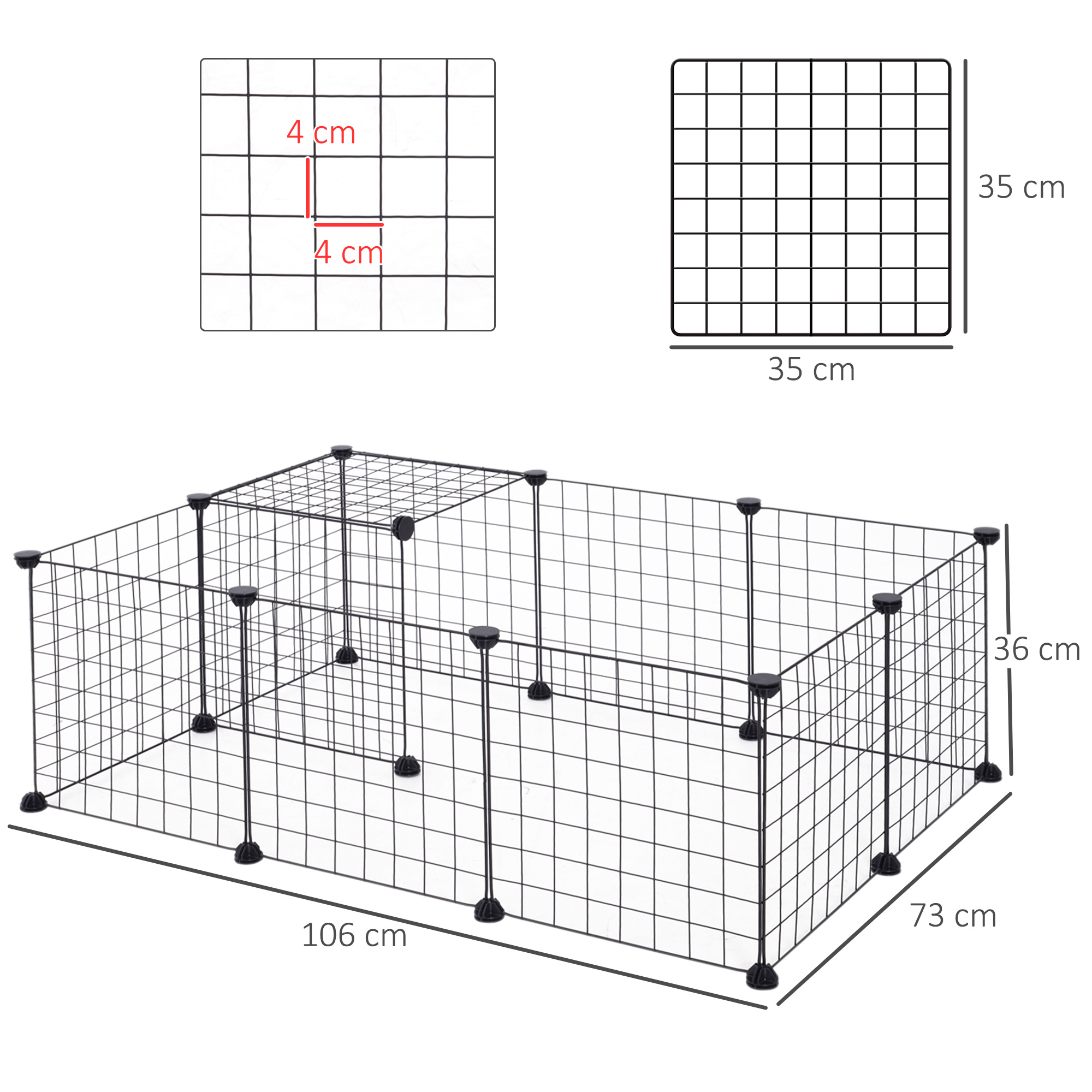 Cage animaux domestiques bords arrondis