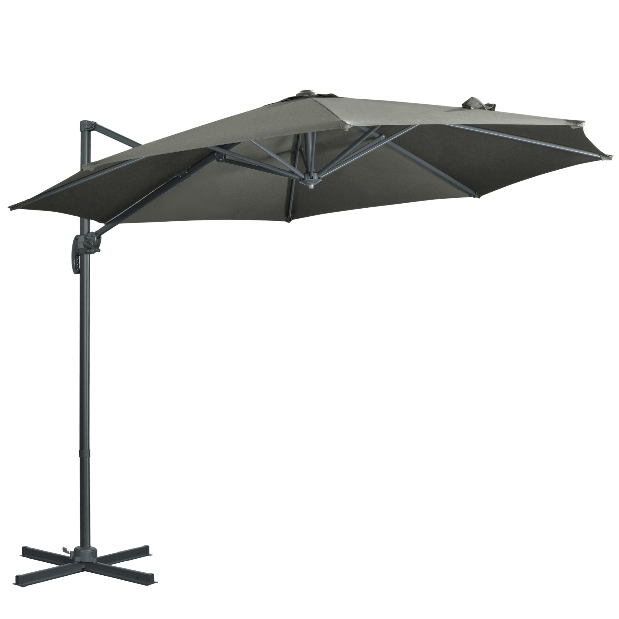 Parasol déporté octogonal inclinable Ø 2,94 x 2,48H m