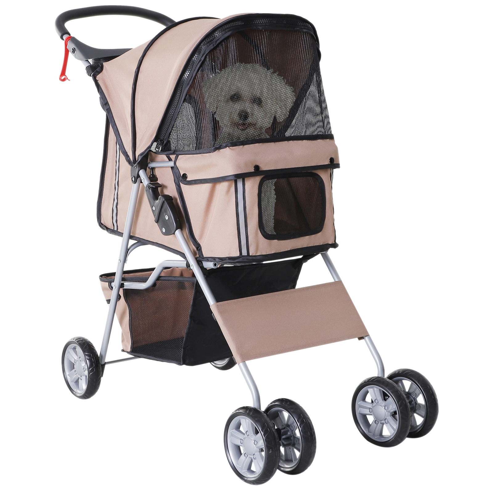 Poussette buggy pliable pour chiens tissu 600D Oxford imperméable 4 roues