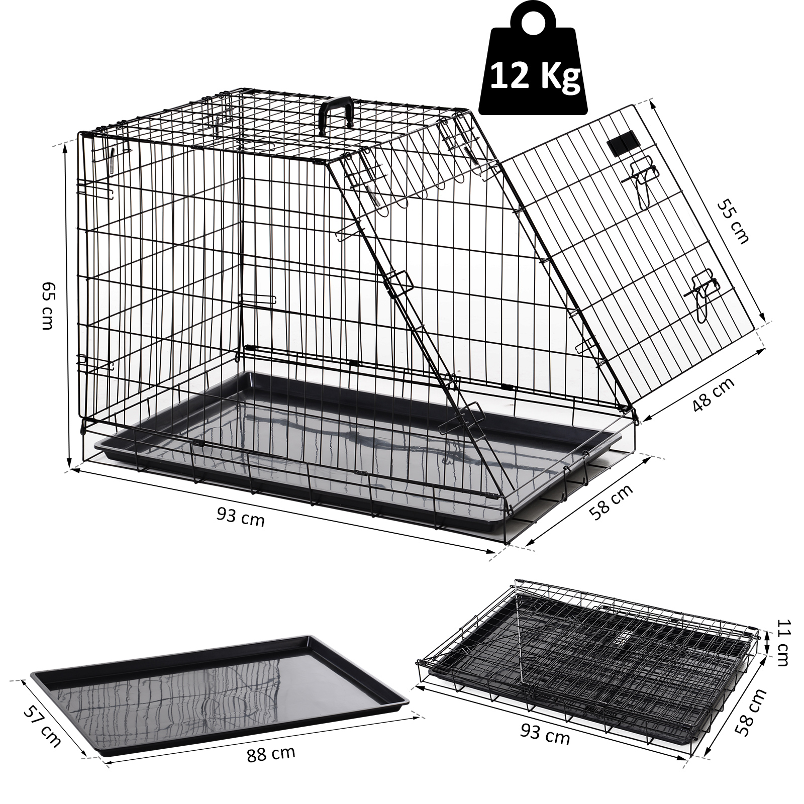 Cage de transport chien XL / L noir