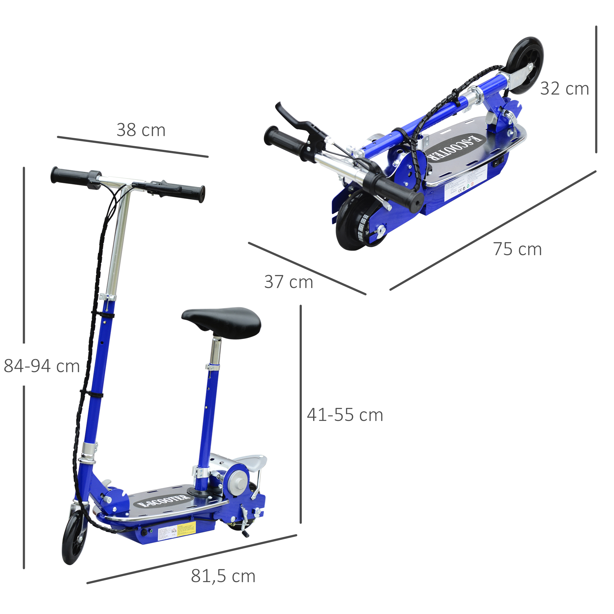 Trottinette électrique 120 W avec selle