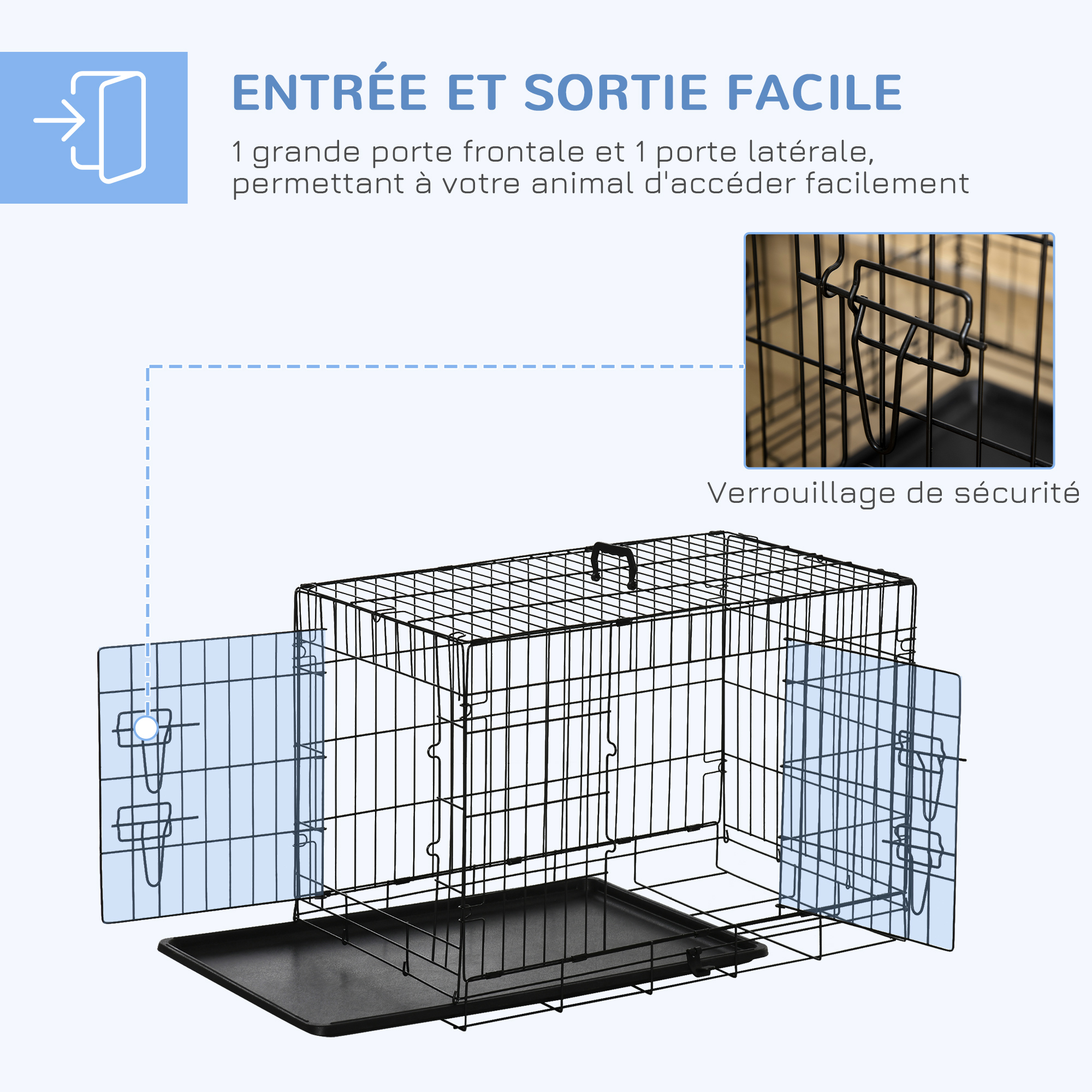 Cage de transport chien 76x53x57cm