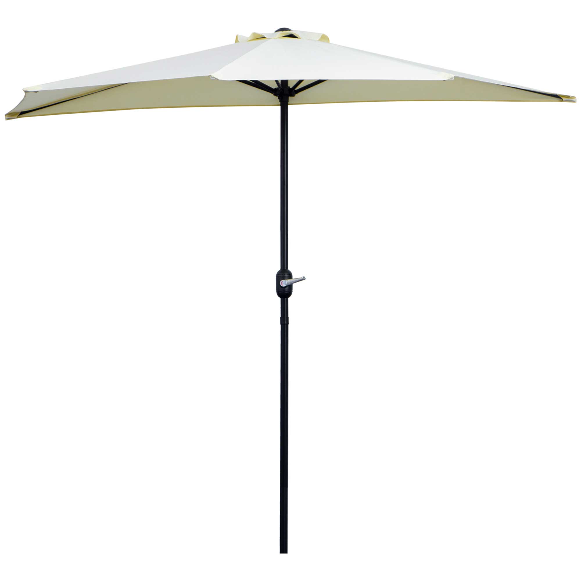 Demi parasol balcon avec manivelle acier polyester