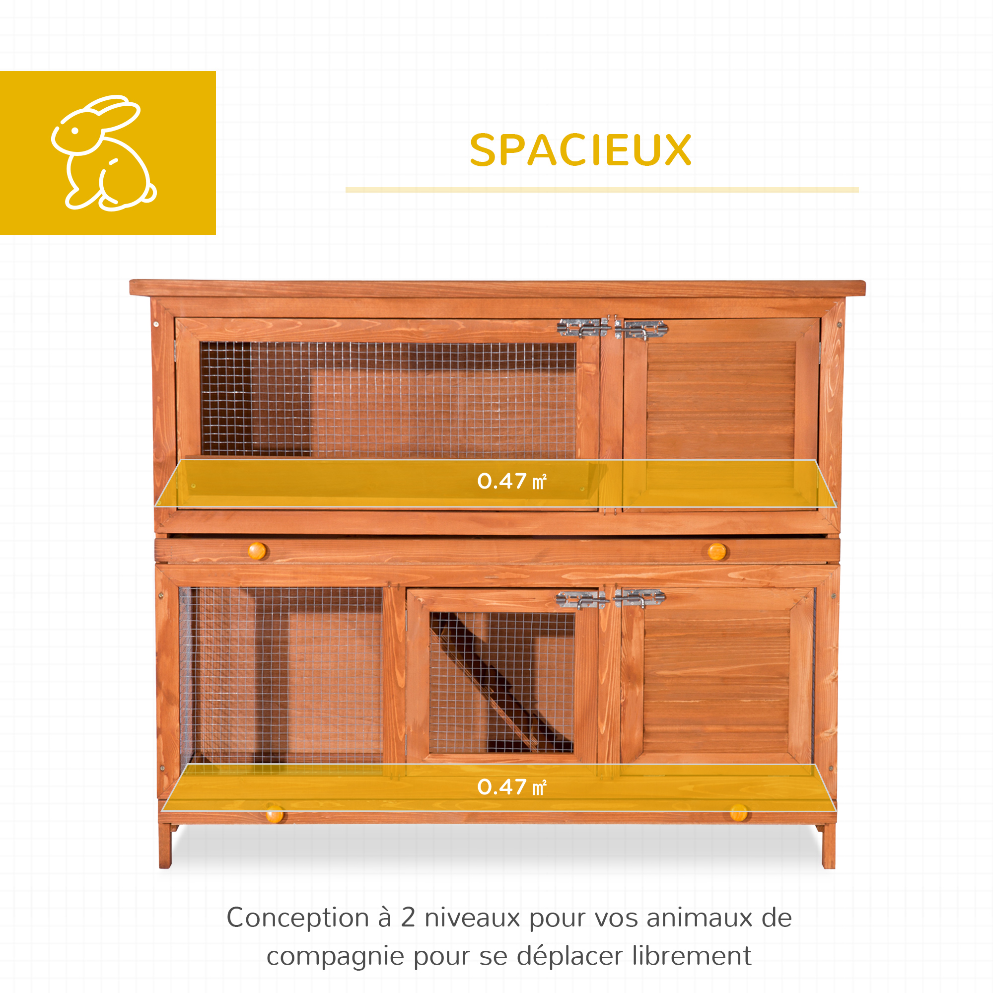 Cage a lapin poulailler clapier en bois