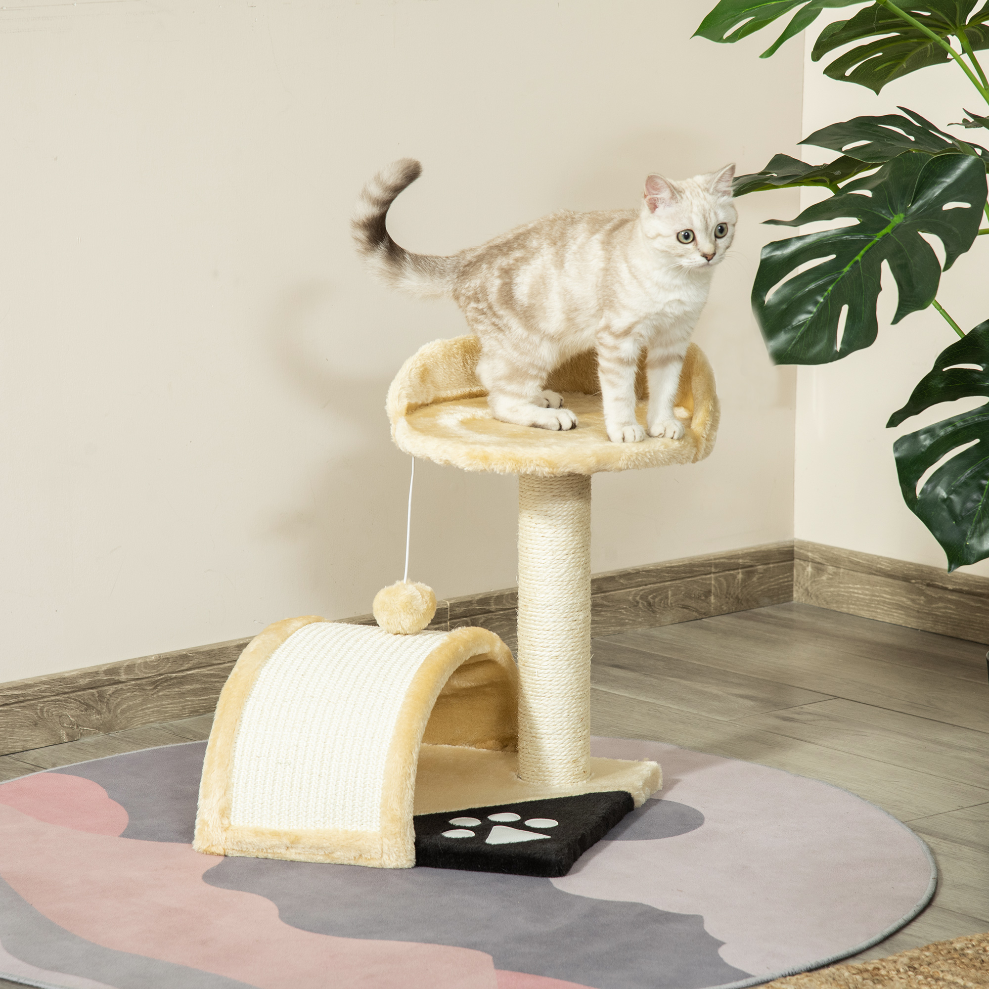 Arbre à chat griffoir grattoir design peluche sisal naturel