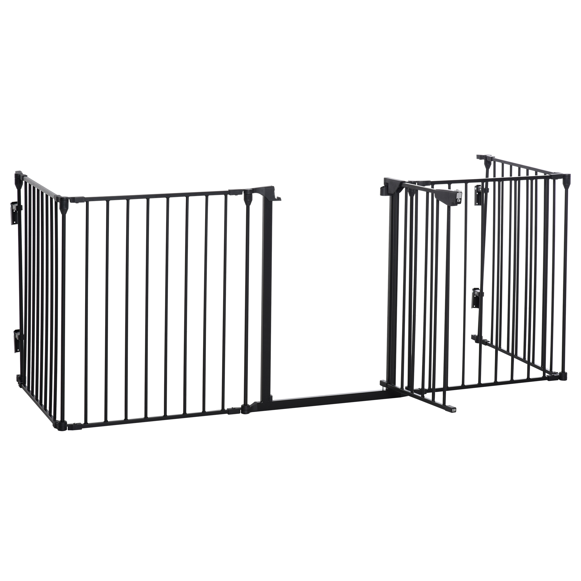 Barrière de sécurité parc enclos chien modulable pliable avec porte noir